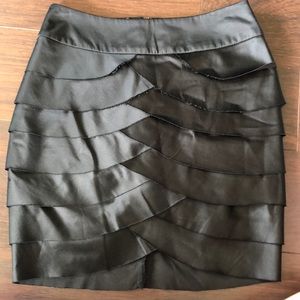 Black satin skirt